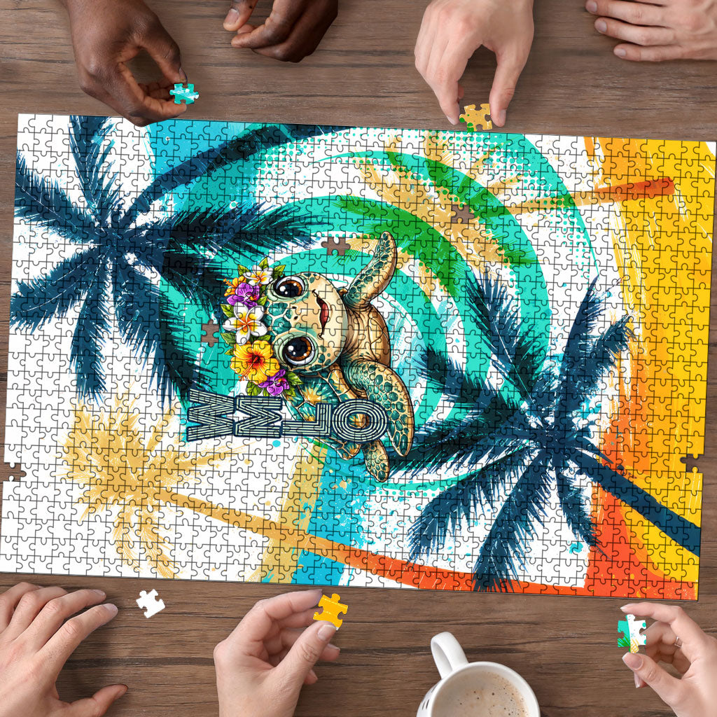 Hawaii Waimanalo Sea Turtle Puzzle Cute Tropical Beach Aloha Spirit Cartoon