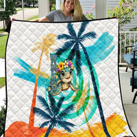 Hawaii Waimanalo Sea Turtle Quilt Cute Tropical Beach Aloha Spirit Cartoon