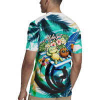 Hawaii Waimanalo Sea Turtle Rugby Jersey Cute Tropical Beach Aloha Spirit Cartoon
