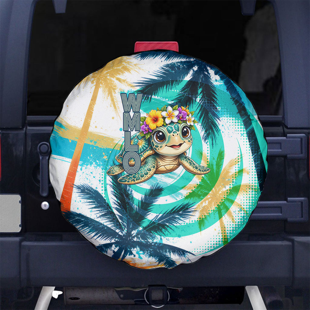 Hawaii Waimanalo Sea Turtle Spare Tire Cover Cute Tropical Beach Aloha Spirit Cartoon