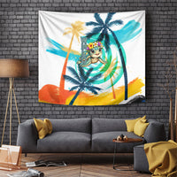 Hawaii Waimanalo Sea Turtle Tapestry Cute Tropical Beach Aloha Spirit Cartoon