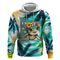 Hawaii Waimanalo Sea Turtle Zip Hoodie Cute Tropical Beach Aloha Spirit Cartoon
