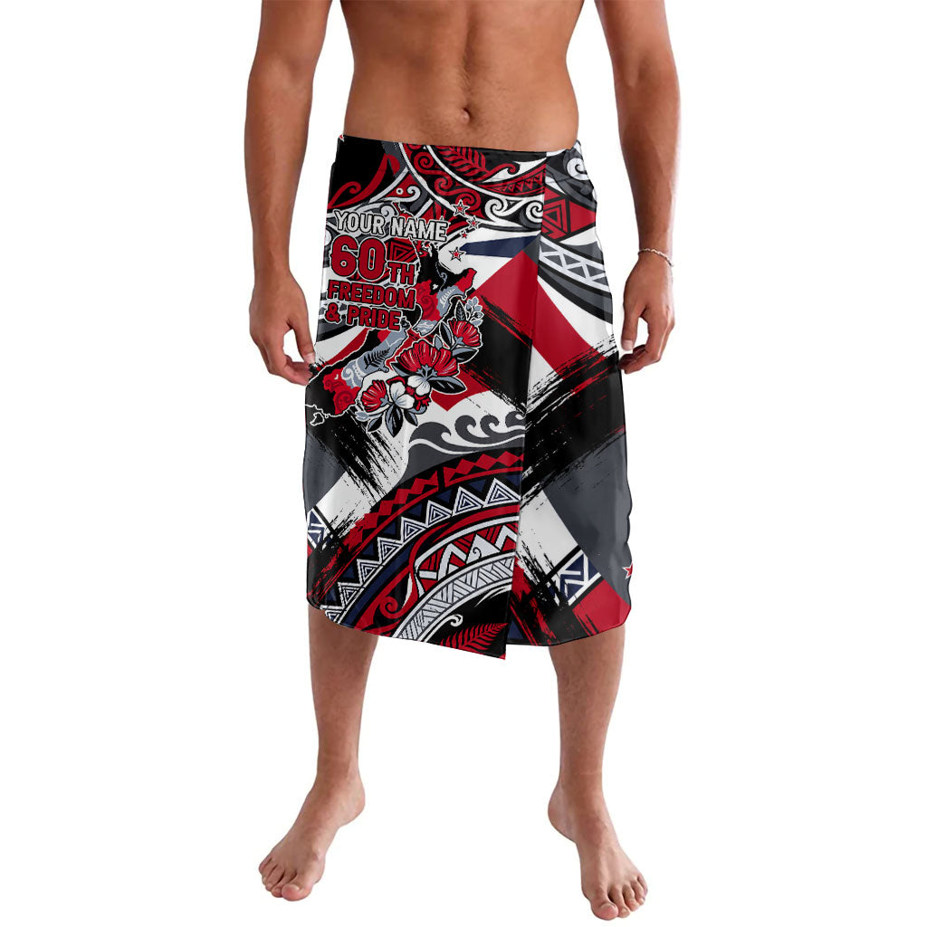 Personalized New Zealand 60th Birthday Lavalava Maori Tribal Patterns Kiwi Bird Silver Fern Flag Graphic Art TS04 Red Black - Polynesian Pride