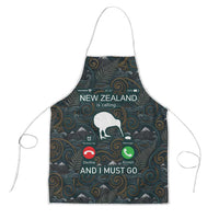 New Zealand is Calling and I Must Go Apron Kiwi Bird Silhouette