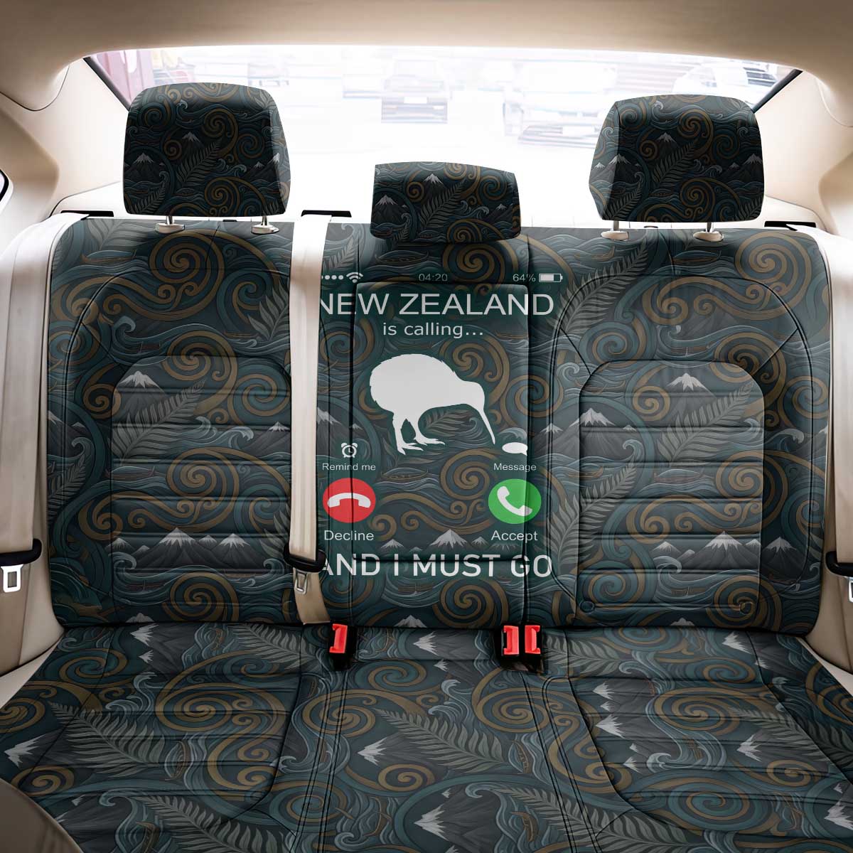 New Zealand is Calling and I Must Go Back Car Seat Cover Kiwi Bird Silhouette