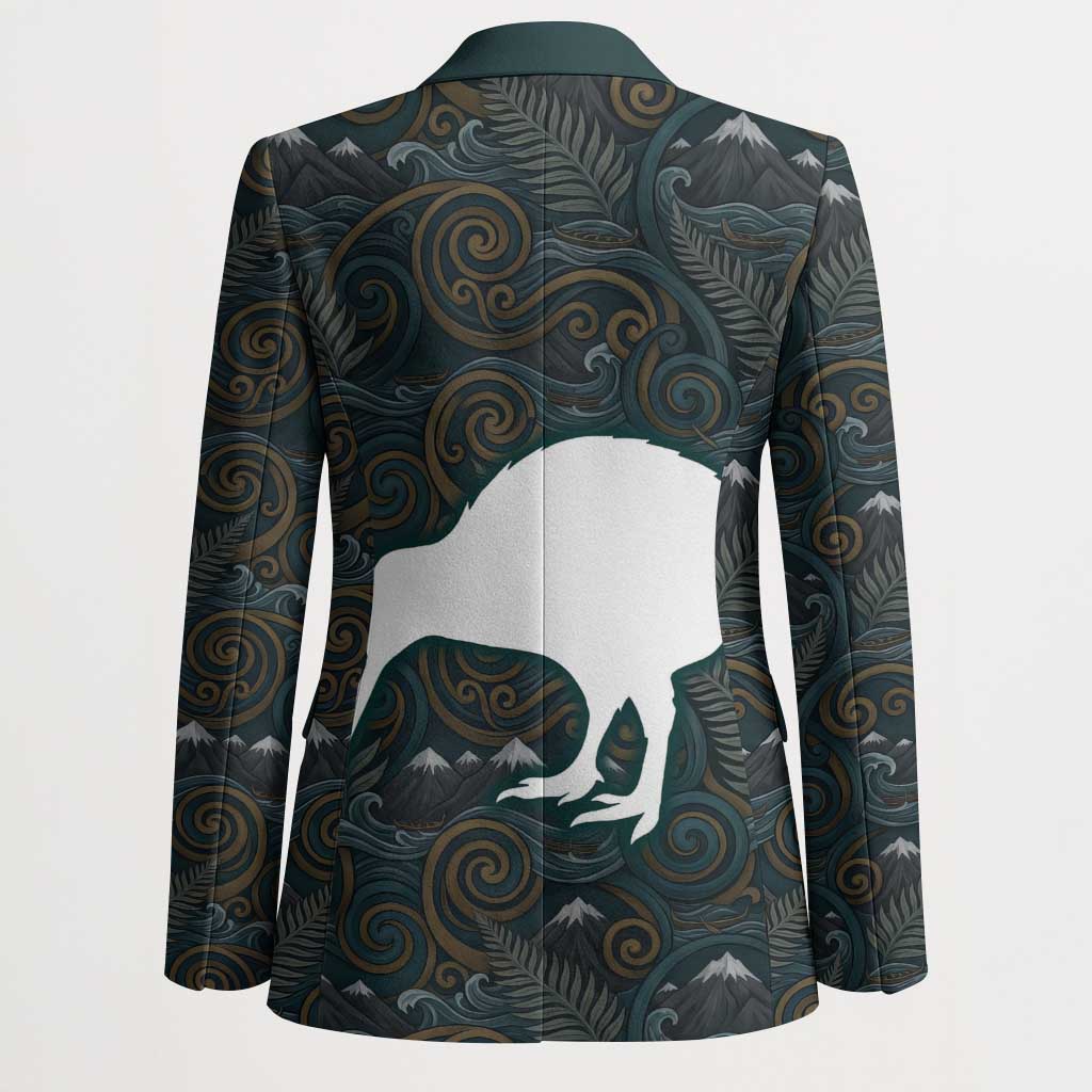 New Zealand is Calling and I Must Go Blazer Kiwi Bird Silhouette
