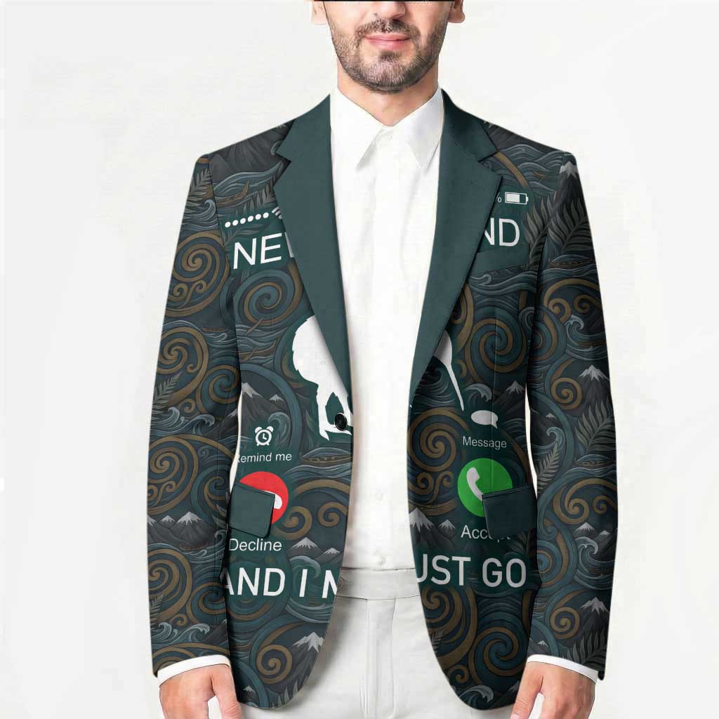 New Zealand is Calling and I Must Go Blazer Kiwi Bird Silhouette