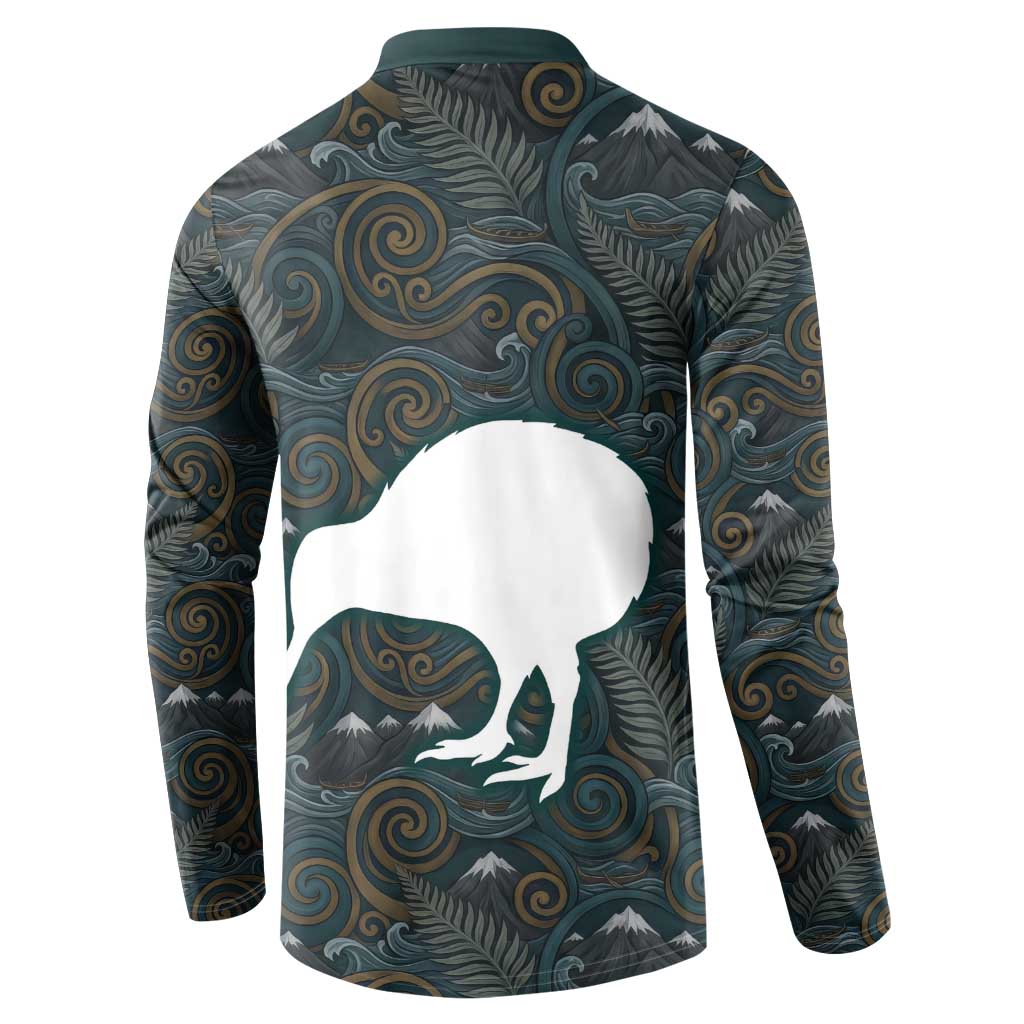 New Zealand is Calling and I Must Go Button Sweatshirt Kiwi Bird Silhouette