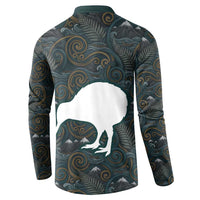 New Zealand is Calling and I Must Go Button Sweatshirt Kiwi Bird Silhouette