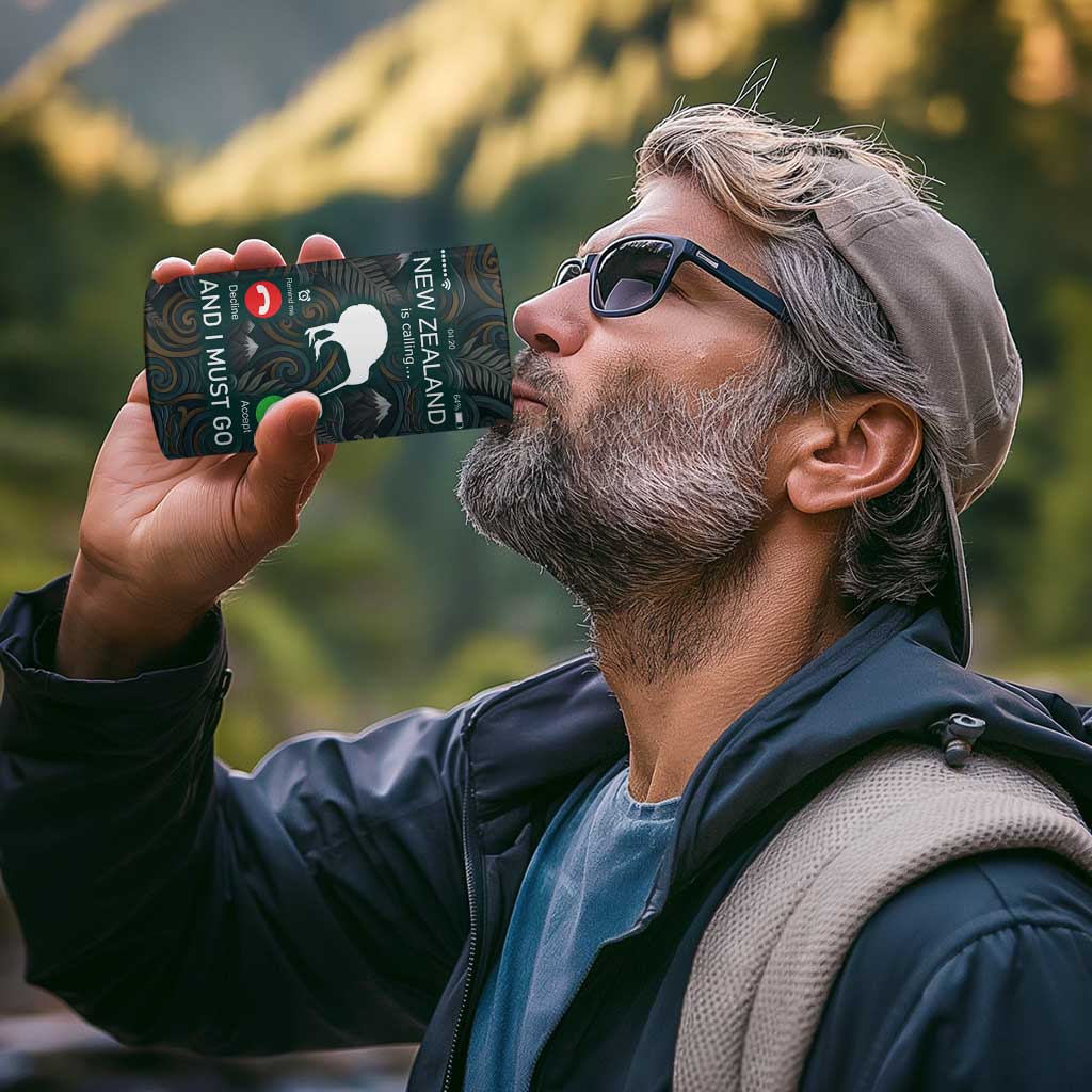 New Zealand is Calling and I Must Go 4 in 1 Can Cooler Tumbler Kiwi Bird Silhouette
