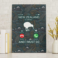New Zealand is Calling and I Must Go Canvas Wall Art Kiwi Bird Silhouette TS04 Without Frame Multicolor - Polynesian Pride