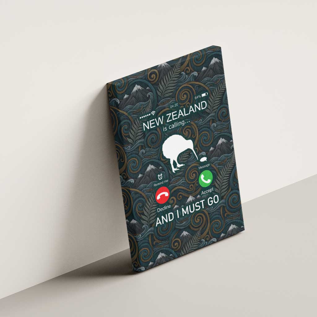 New Zealand is Calling and I Must Go Canvas Wall Art Kiwi Bird Silhouette TS04 - Polynesian Pride