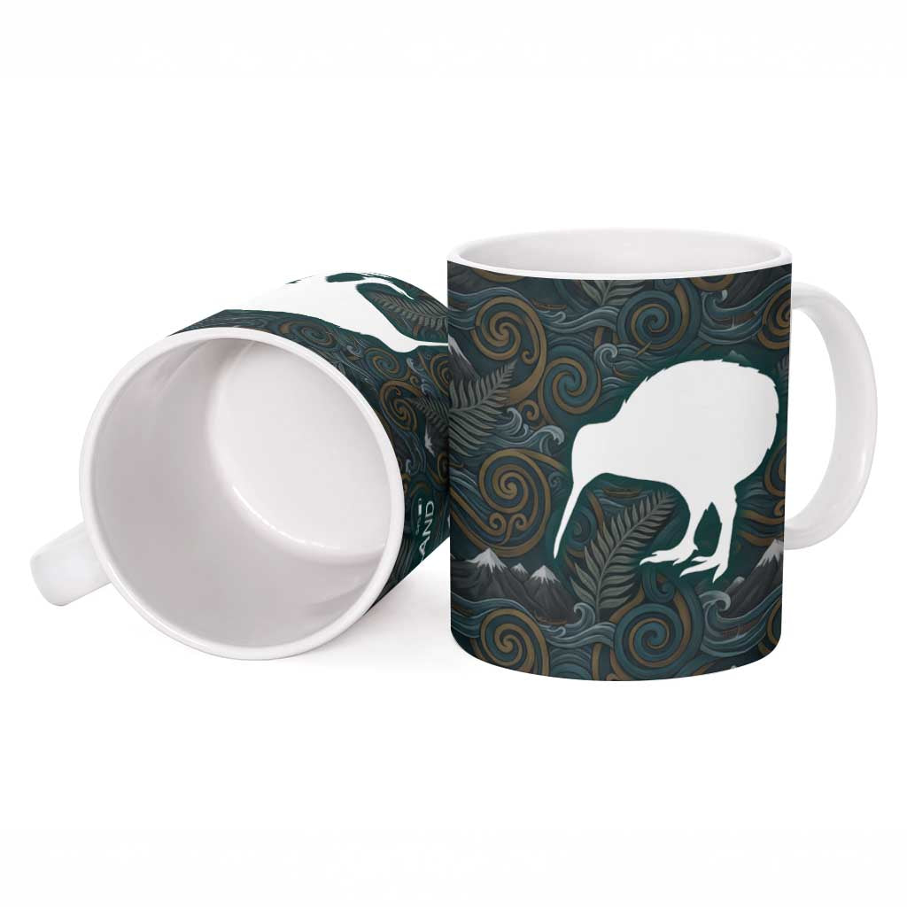 New Zealand is Calling and I Must Go Ceramic Mug Kiwi Bird Silhouette