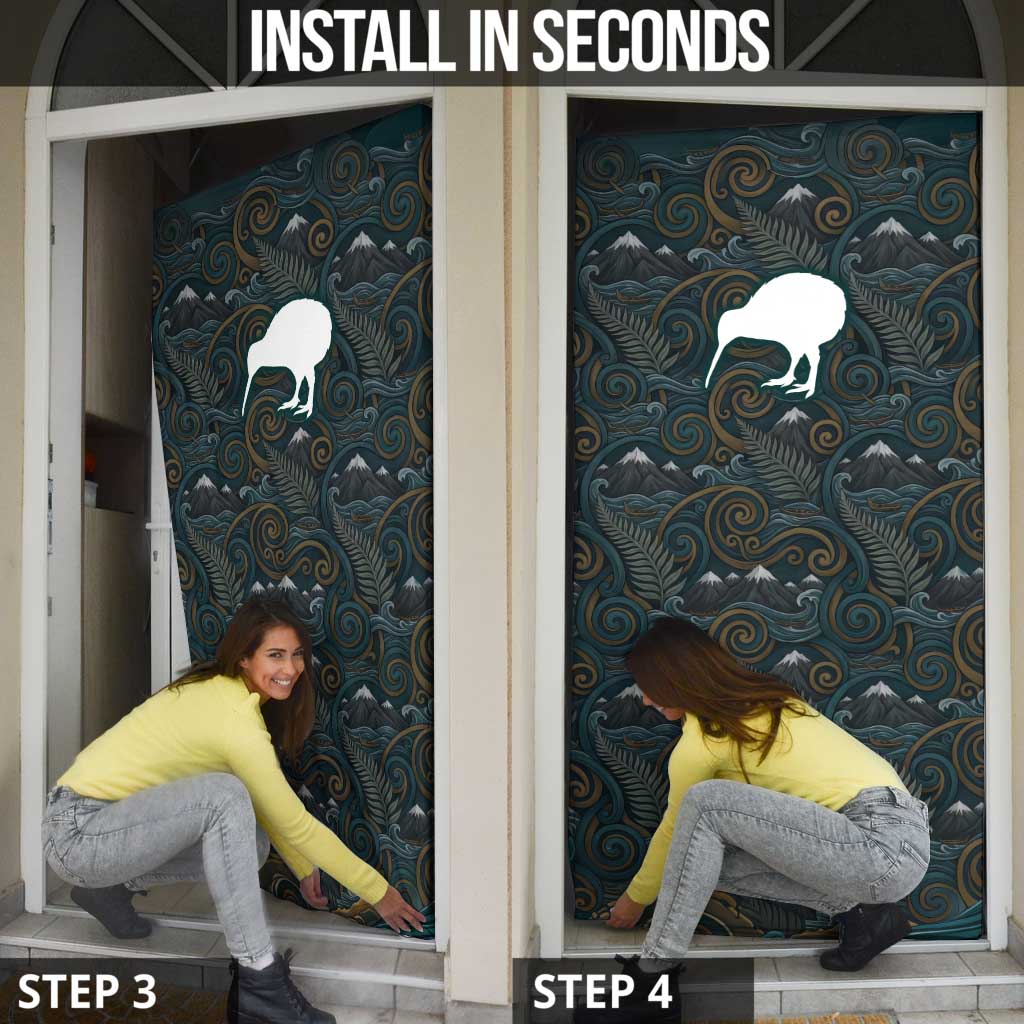 New Zealand is Calling and I Must Go Door Cover Kiwi Bird Silhouette