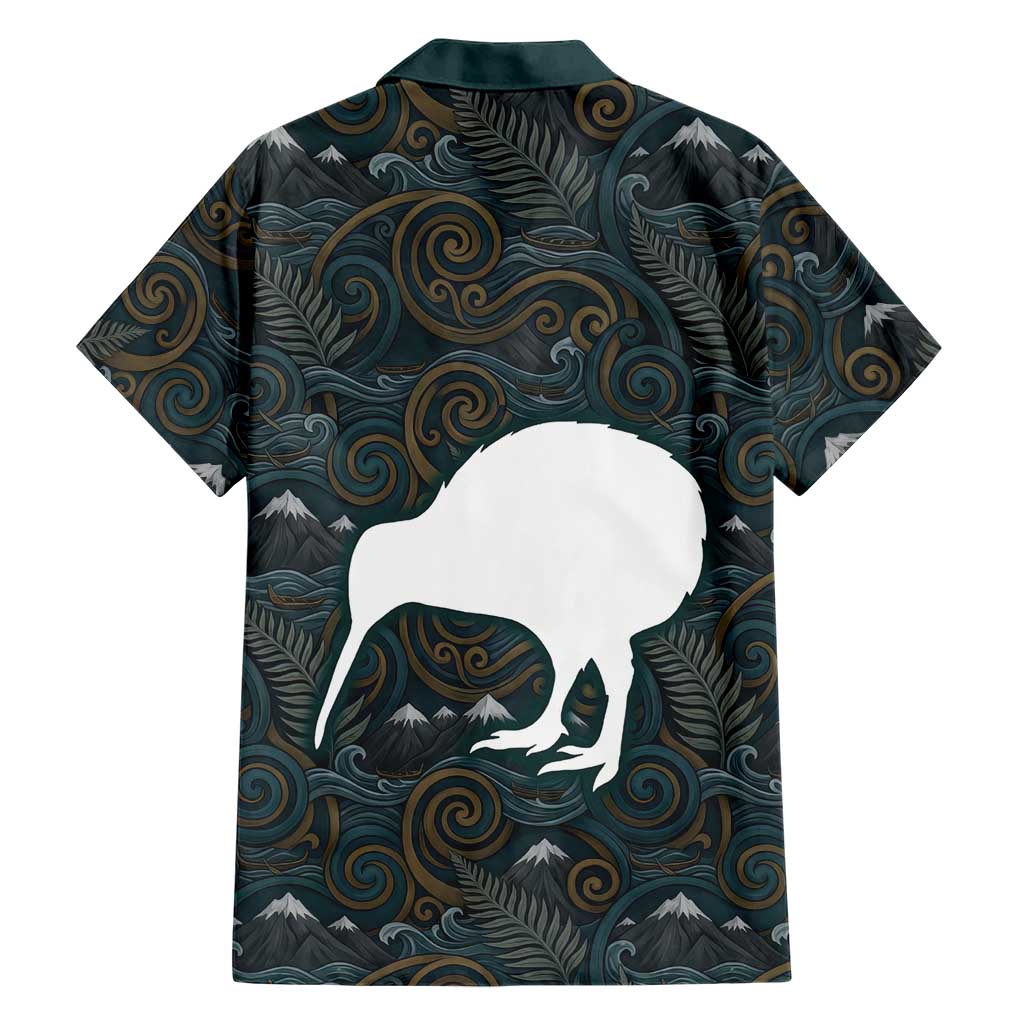 New Zealand is Calling and I Must Go Family Matching Puletasi and Hawaiian Shirt Kiwi Bird Silhouette TS04 - Polynesian Pride