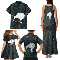 New Zealand is Calling and I Must Go Family Matching Tank Maxi Dress and Hawaiian Shirt Kiwi Bird Silhouette