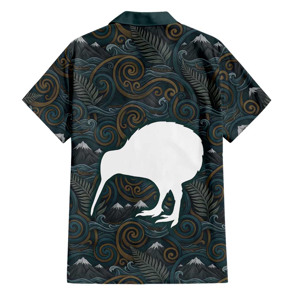 New Zealand is Calling and I Must Go Hawaiian Shirt Kiwi Bird Silhouette