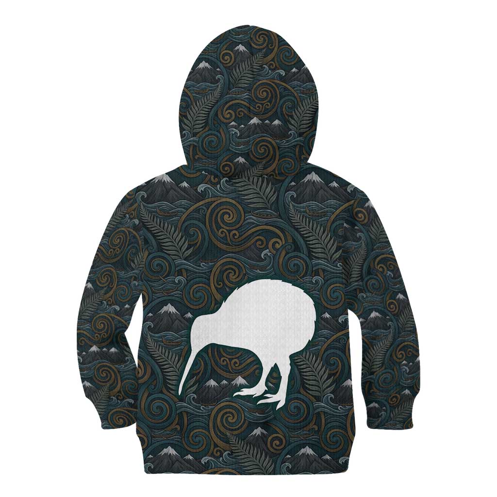 New Zealand is Calling and I Must Go Kid Hoodie Kiwi Bird Silhouette TS04 - Polynesian Pride