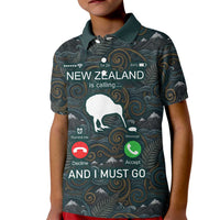 New Zealand is Calling and I Must Go Kid Polo Shirt Kiwi Bird Silhouette TS04 Kid Multicolor - Polynesian Pride