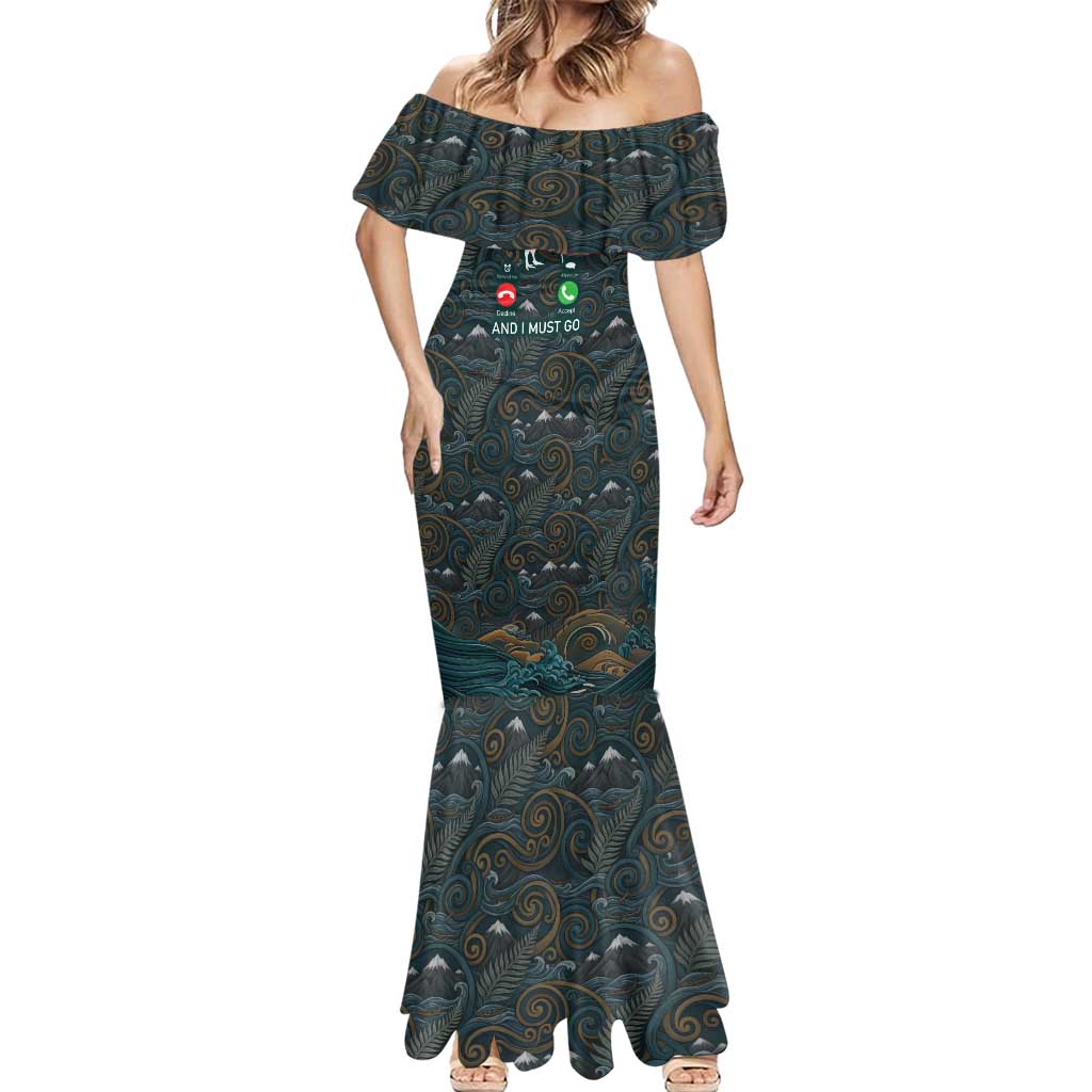 New Zealand is Calling and I Must Go Mermaid Dress Kiwi Bird Silhouette TS04 - Polynesian Pride