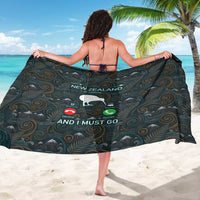 New Zealand is Calling and I Must Go Sarong Kiwi Bird Silhouette
