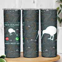 New Zealand is Calling and I Must Go Skinny Tumbler Kiwi Bird Silhouette