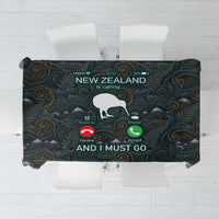 New Zealand is Calling and I Must Go Tablecloth Kiwi Bird Silhouette