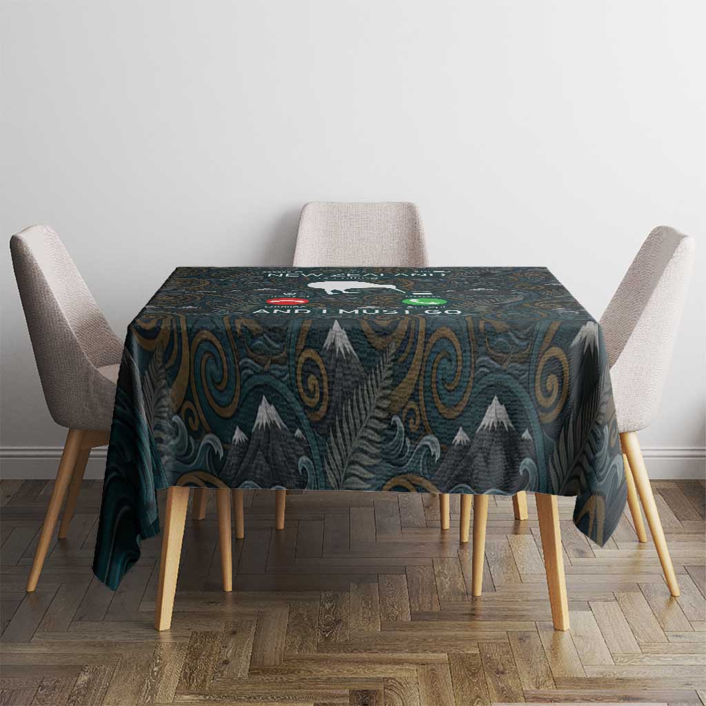 New Zealand is Calling and I Must Go Tablecloth Kiwi Bird Silhouette