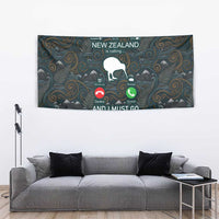 New Zealand is Calling and I Must Go Tapestry Kiwi Bird Silhouette