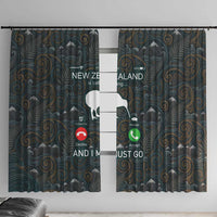 New Zealand is Calling and I Must Go Window Curtain Kiwi Bird Silhouette