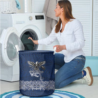 American Samoa Eagle Laundry Basket Sea Turtle Traditional Polynesian Tribal Tattoo