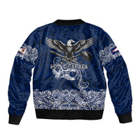 American Samoa Eagle Bomber Jacket Sea Turtle Traditional Polynesian Tribal Tattoo