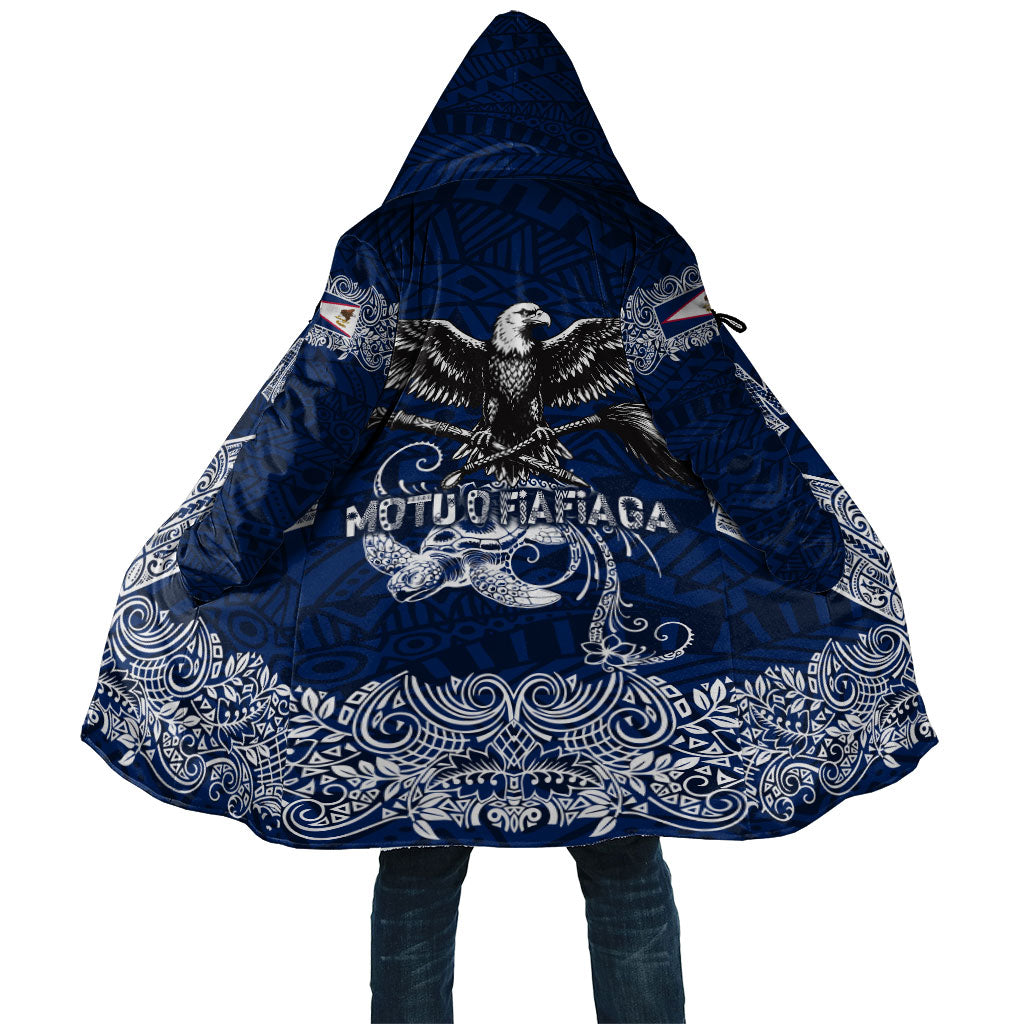 American Samoa Eagle Cloak Sea Turtle Traditional Polynesian Tribal Tattoo TS04 Unisex Blue White - Polynesian Pride
