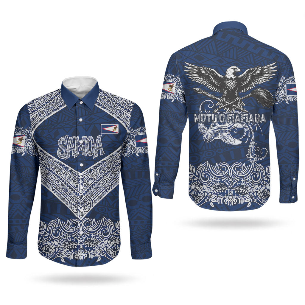 American Samoa Eagle Couples Matching Short Sleeve Bodycon Dress and Long Sleeve Button Shirt Sea Turtle Traditional Polynesian Tribal Tattoo