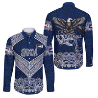 American Samoa Eagle Family Matching Long Sleeve Bodycon Dress and Hawaiian Shirt Sea Turtle Traditional Polynesian Tribal Tattoo