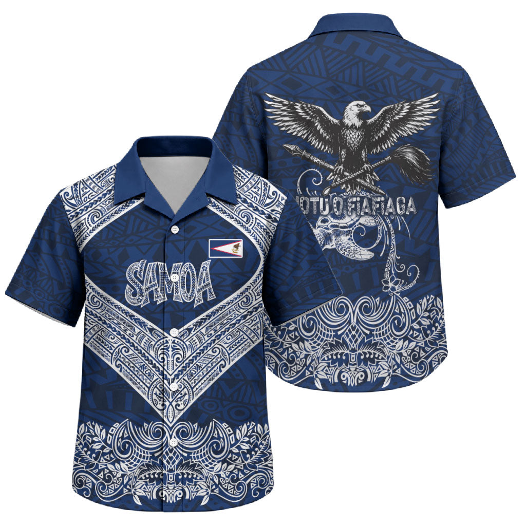 American Samoa Eagle Family Matching Off The Shoulder Long Sleeve Dress and Hawaiian Shirt Sea Turtle Traditional Polynesian Tribal Tattoo