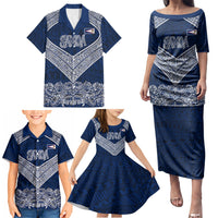 American Samoa Eagle Family Matching Puletasi and Hawaiian Shirt Sea Turtle Traditional Polynesian Tribal Tattoo