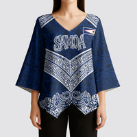 American Samoa Eagle Kimono Sleeve Blouse Sea Turtle Traditional Polynesian Tribal Tattoo