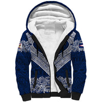 American Samoa Eagle Sherpa Hoodie Sea Turtle Traditional Polynesian Tribal Tattoo