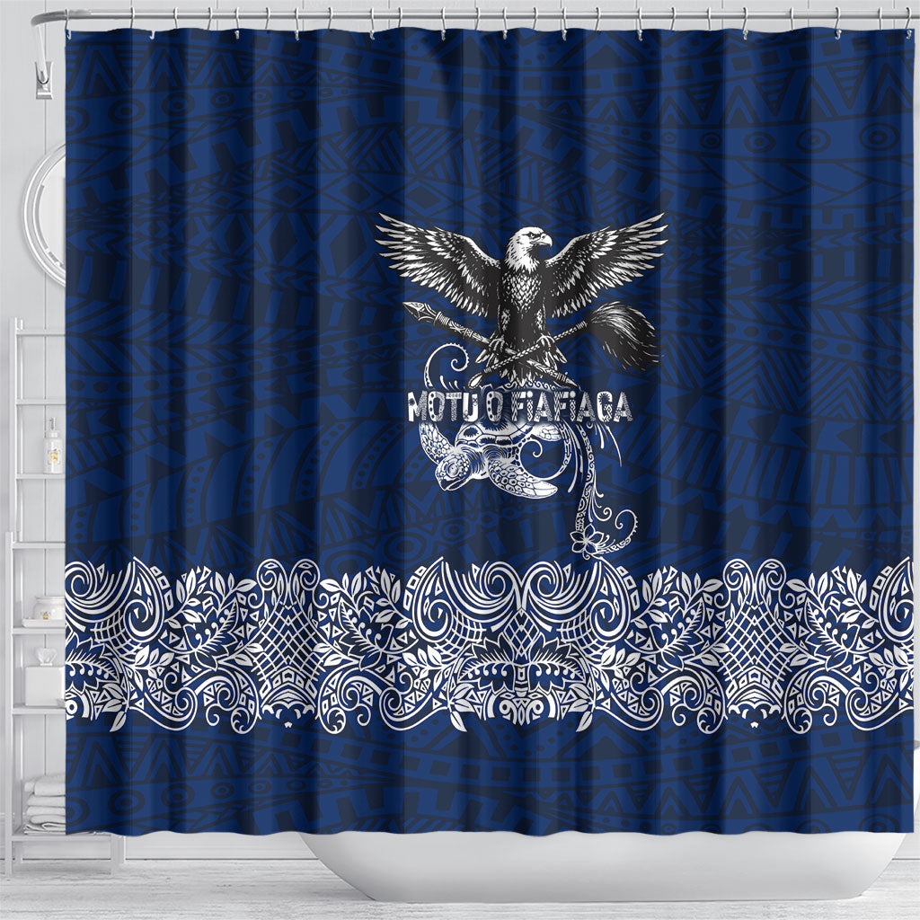 American Samoa Eagle Shower Curtain Sea Turtle Traditional Polynesian Tribal Tattoo