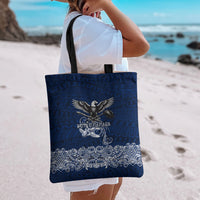 American Samoa Eagle Tote Bag Sea Turtle Traditional Polynesian Tribal Tattoo