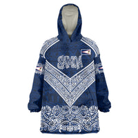 American Samoa Eagle Wearable Blanket Hoodie Sea Turtle Traditional Polynesian Tribal Tattoo