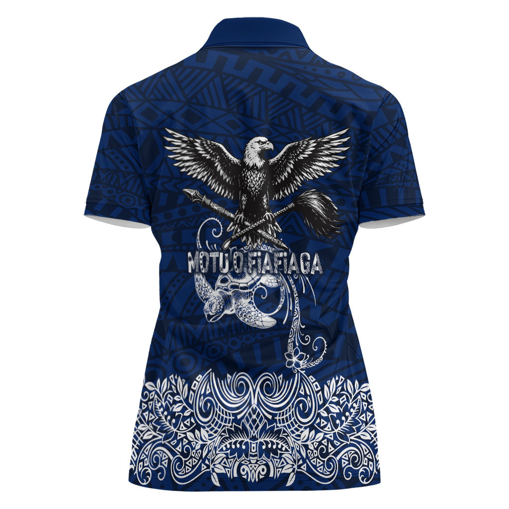 American Samoa Eagle Women Polo Shirt Sea Turtle Traditional Polynesian Tribal Tattoo