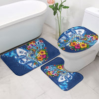 American Samoa Pago Pago Bathroom Set Sea Turtle And Fruit Bat - Tropical Hibiscus Flowers Polynesian