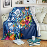 American Samoa Pago Pago Blanket Sea Turtle And Fruit Bat - Tropical Hibiscus Flowers Polynesian