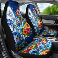 American Samoa Pago Pago Car Seat Cover Sea Turtle And Fruit Bat - Tropical Hibiscus Flowers Polynesian