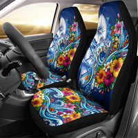 American Samoa Pago Pago Car Seat Cover Sea Turtle And Fruit Bat - Tropical Hibiscus Flowers Polynesian