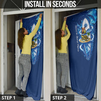 American Samoa Pago Pago Door Cover Sea Turtle And Fruit Bat - Tropical Hibiscus Flowers Polynesian