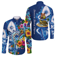 American Samoa Pago Pago Family Matching Mermaid Dress and Hawaiian Shirt Sea Turtle And Fruit Bat - Tropical Hibiscus Flowers Polynesian