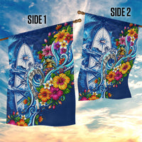 American Samoa Pago Pago Garden Flag Sea Turtle And Fruit Bat - Tropical Hibiscus Flowers Polynesian